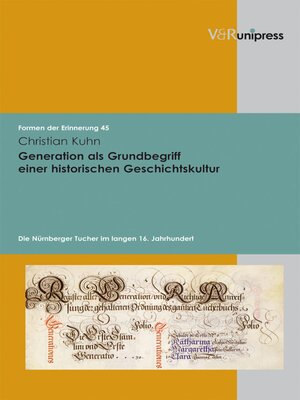 cover image of Generation als Grundbegriff einer historischen Geschichtskultur